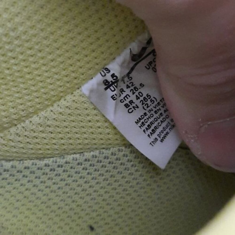 Nike Air Force 1 Yellow Neon Removable Swish Low Top Mens Sneakers Size 8.5 - Picture 15 of 16